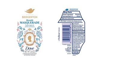 Label (Dove Bridgerton Moonlit Masquerade Hydrangea And White Wisteria Antiperspirant Deodorant   Artwork)
